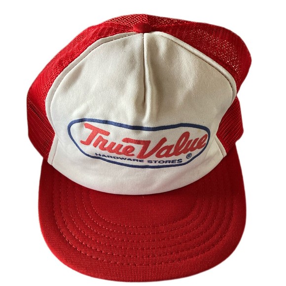 Vtg True Value Hardware Stores Hat Cap Snapback Trucker Mesh USA Made Free Ship! - Picture 1 of 5